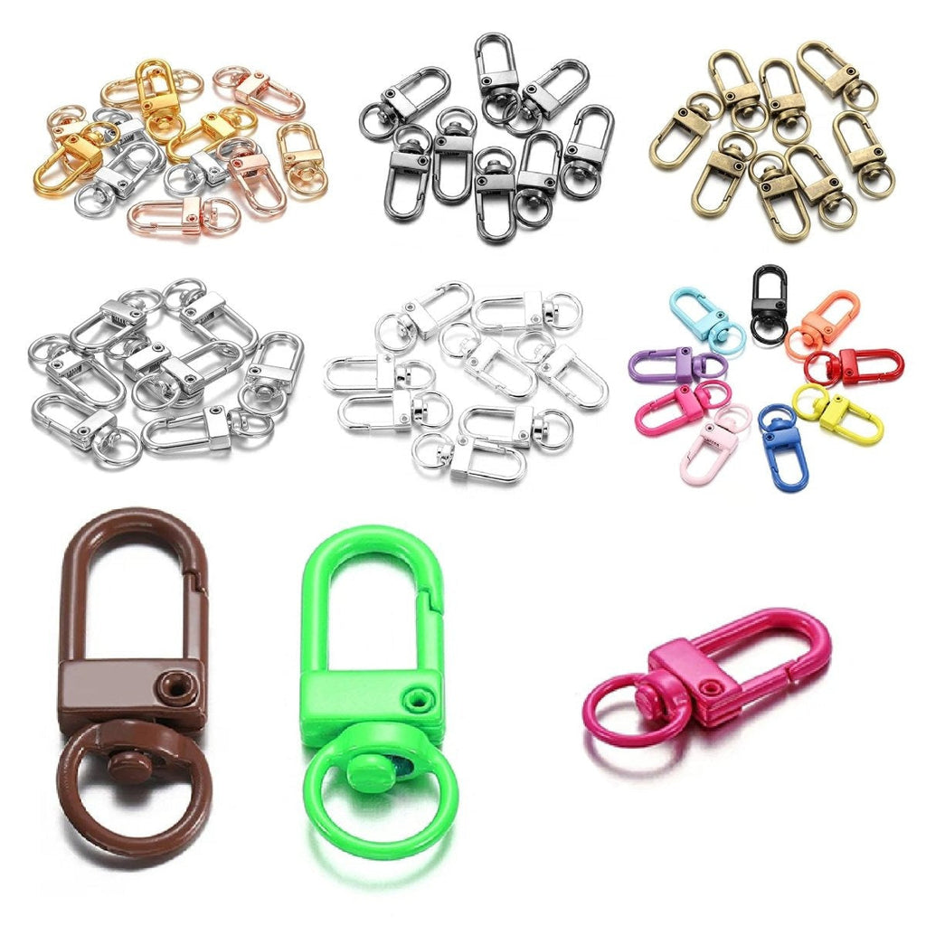 12x33mm Gold Rhodium Keyring Lobster Clasp – 10pcs