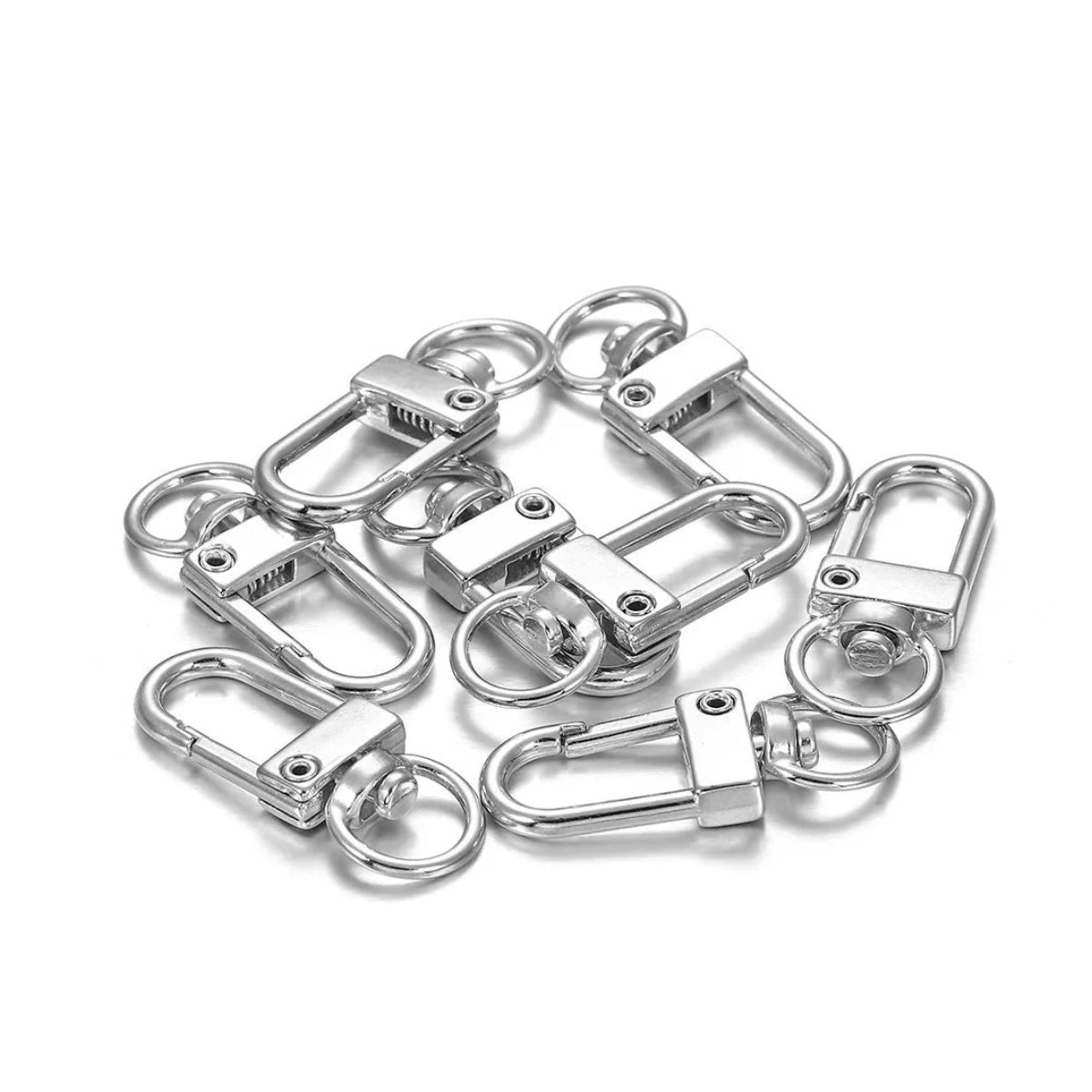 12x33mm Gold Rhodium Keyring Lobster Clasp – 10pcs – Rhodium