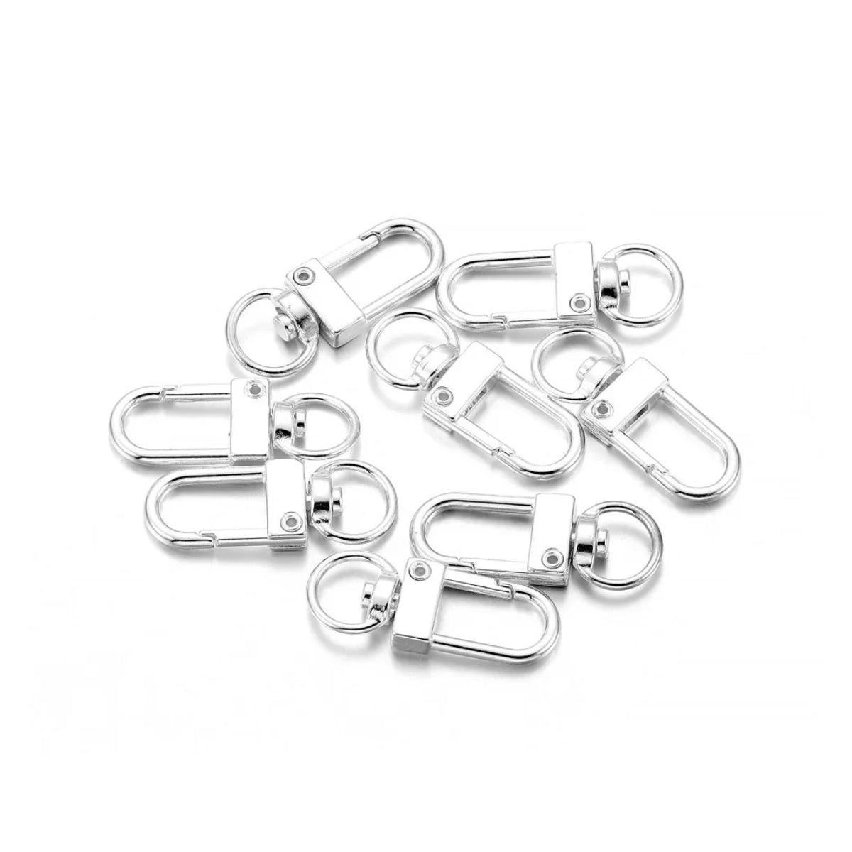 12x33mm Gold Rhodium Keyring Lobster Clasp – 10pcs – Silver