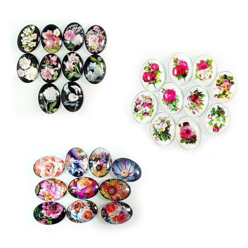 10 Oval Photo Glass Cabochons 13x18mm/18x25mm/30x40mm