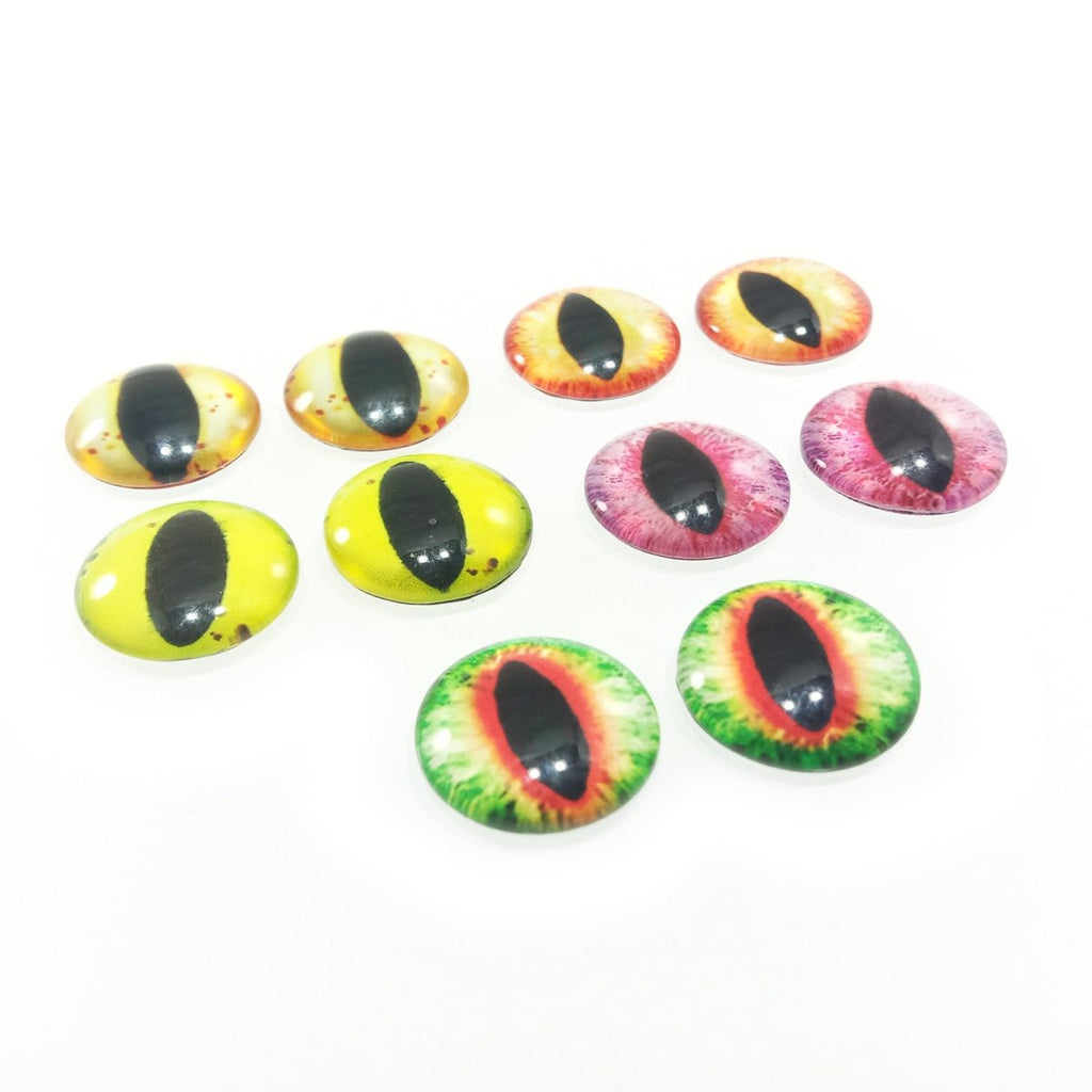 10pcs Glass Cabochon Eyes 15mm 18mm 20mm – 15mm - 1. Blue Round Pupils