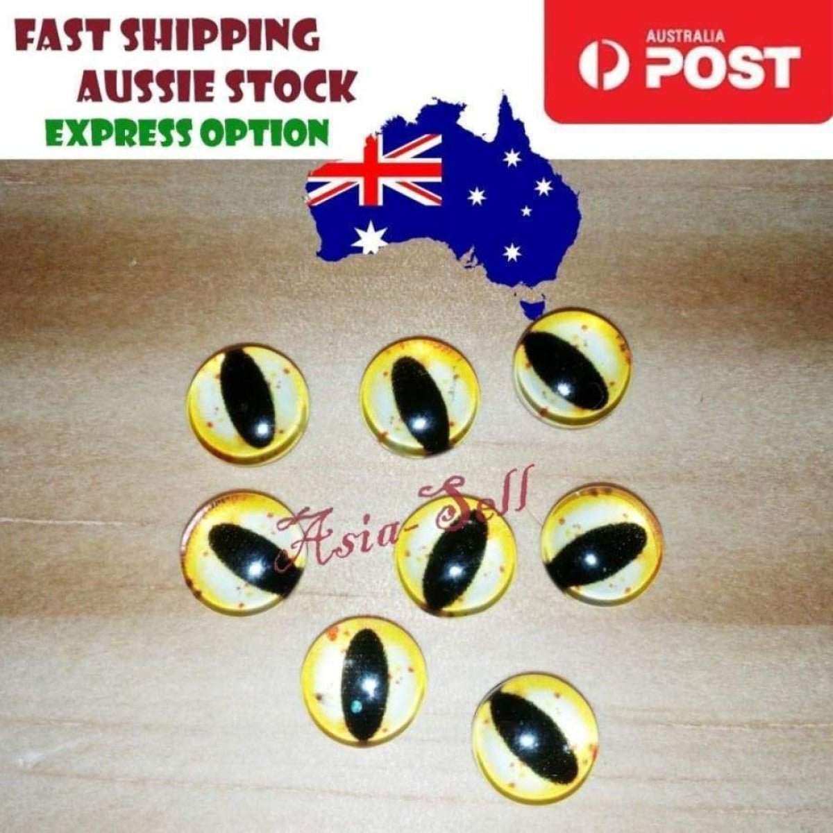 30pcs Mixed Glass Eyes 15mm 18mm 20mm Set