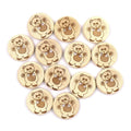 10pcs 15mm Wooden Buttons 2-Holes Teddy Pattern