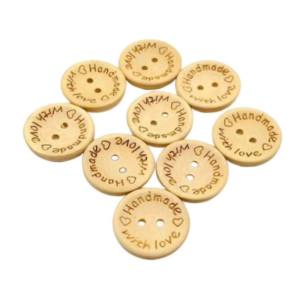10pcs 2-Hole Round Wooden Buttons