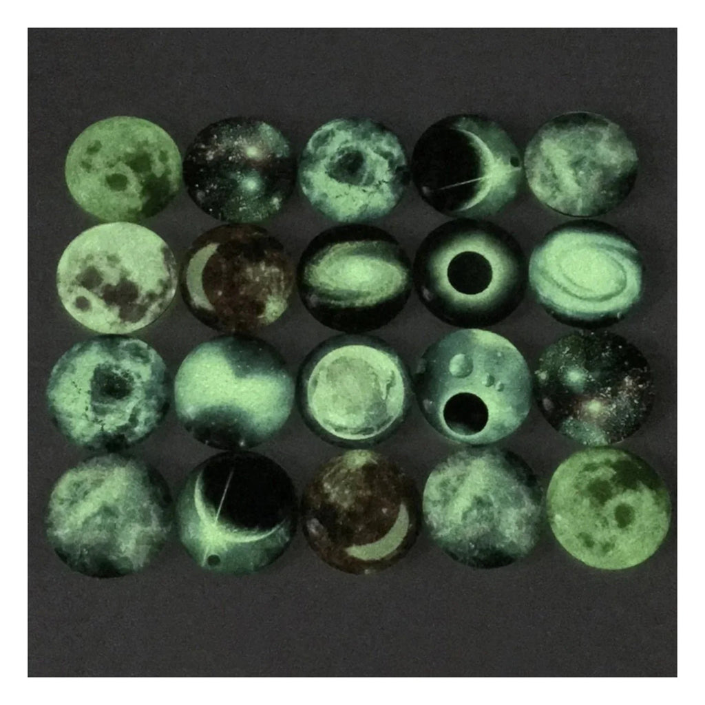 Mixed Luminous Stars Glass Cabochons 20mm & 25mm – Pack of 10