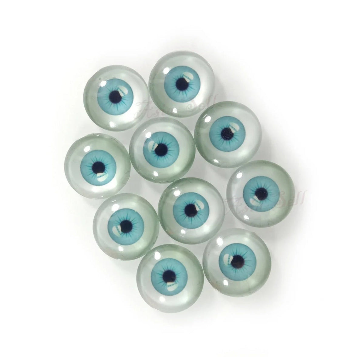 10pcs 20mm Glass Eyes Cabochons Dolls Human Eyes Animal Eye Accessories Dragon - Light Blue - Asia Sell