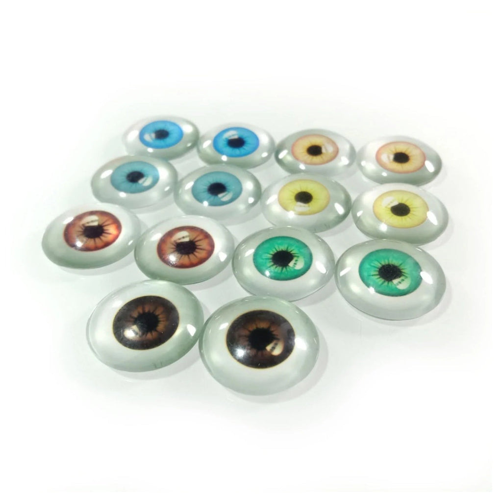 10pcs 20mm Glass Eyes Cabochons Dolls Human Eyes Animal Eye Accessories Dragon - Yellow Orange - Asia Sell