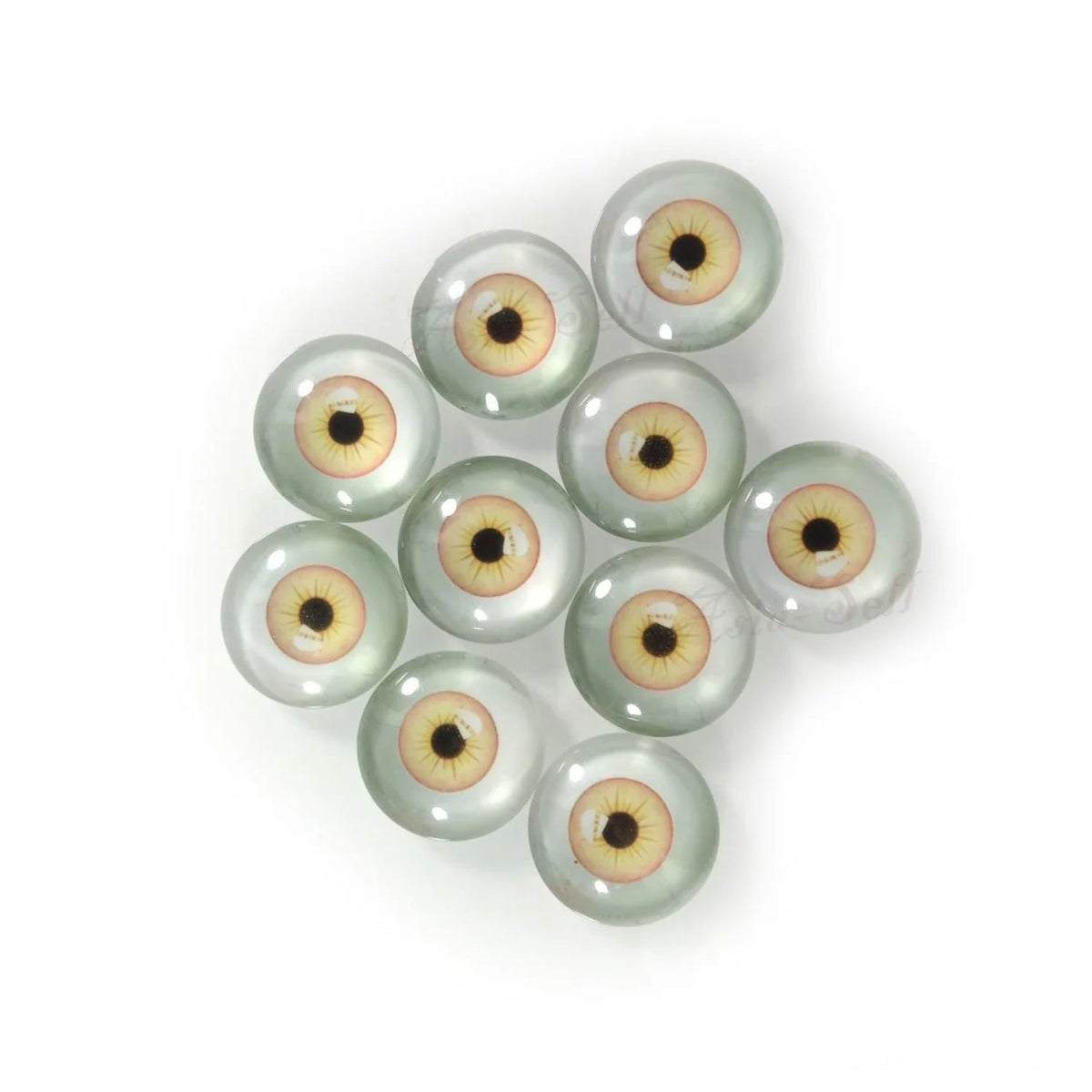 10pcs 20mm Glass Eyes Cabochons Dolls Human Eyes Animal Eye Accessories Dragon - Yellow Orange - Asia Sell
