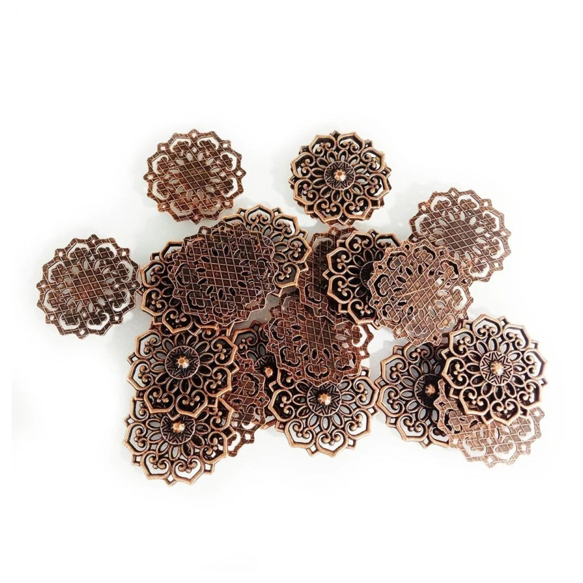 Antique Zinc Alloy Flower Pendant Charm 20mm/31.5mm – 10pcs – Bronze 31.5mm