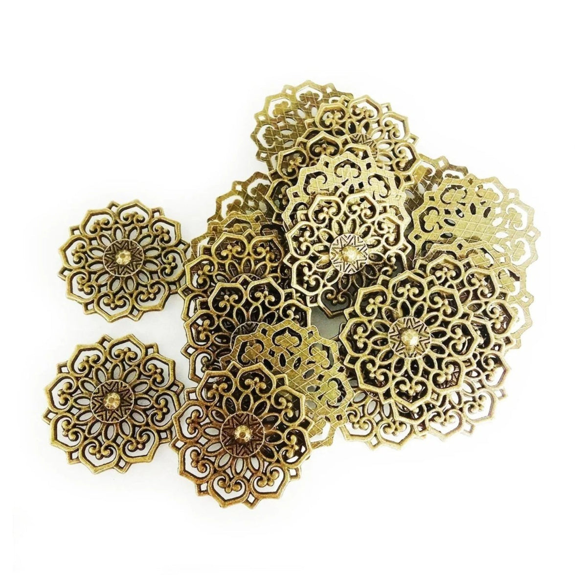 Antique Zinc Alloy Flower Pendant Charm 20mm/31.5mm – 10pcs – Copper 31.5mm