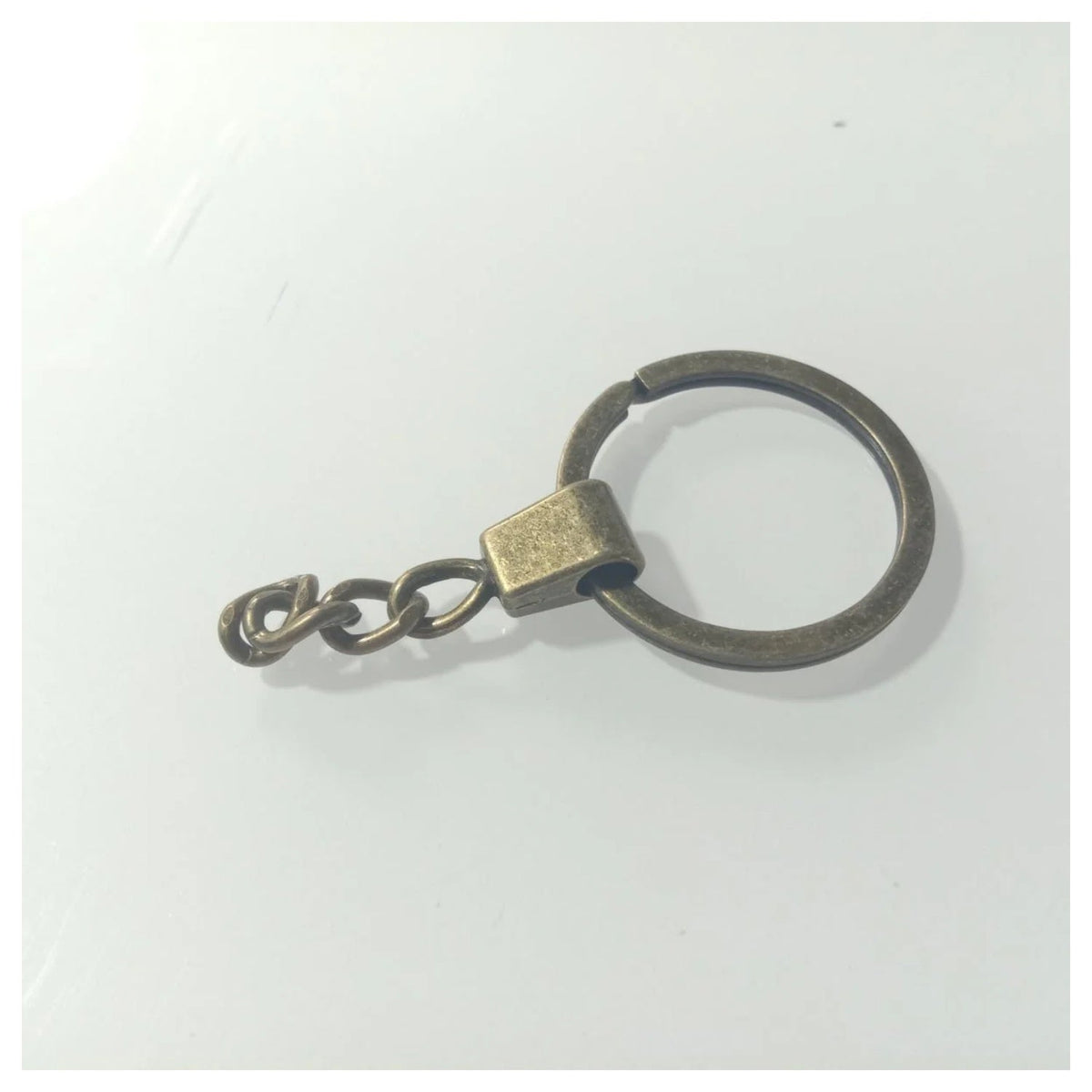 10 × 30mm KC Gold Bronze Rhodium Keyring with Split Ring – Bronze