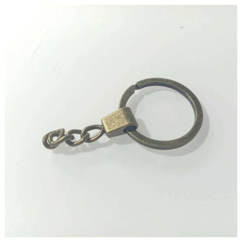 10 × 30mm KC Gold Bronze Rhodium Keyring with Split Ring