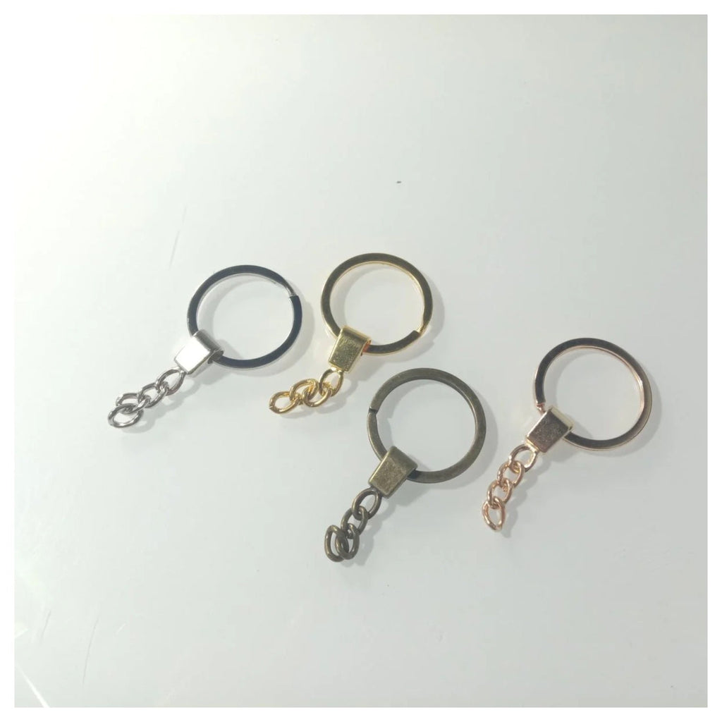 10 × 30mm KC Gold Bronze Rhodium Keyring with Split Ring