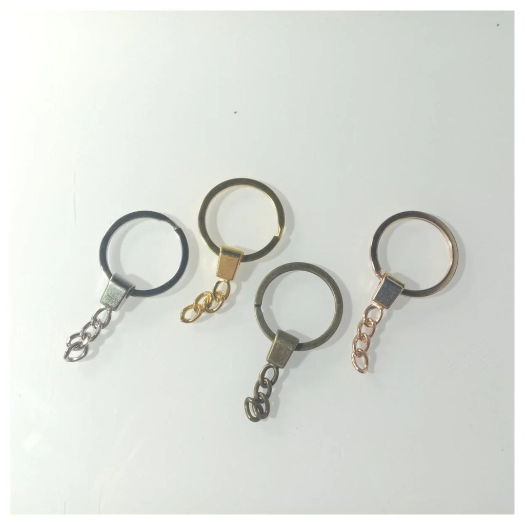 10 × 30mm KC Gold Bronze Rhodium Keyring with Split Ring