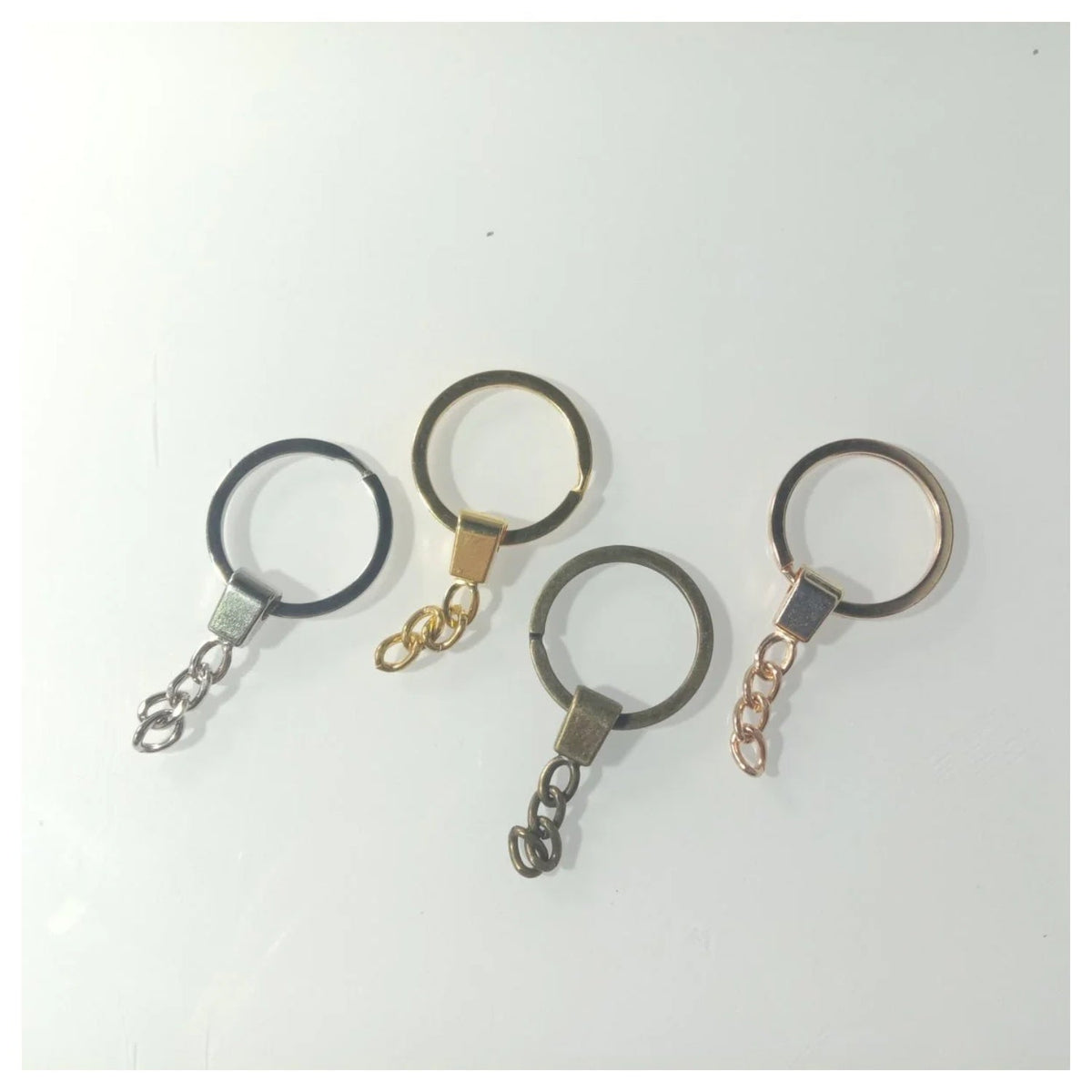 10 × 30mm KC Gold Bronze Rhodium Keyring with Split Ring