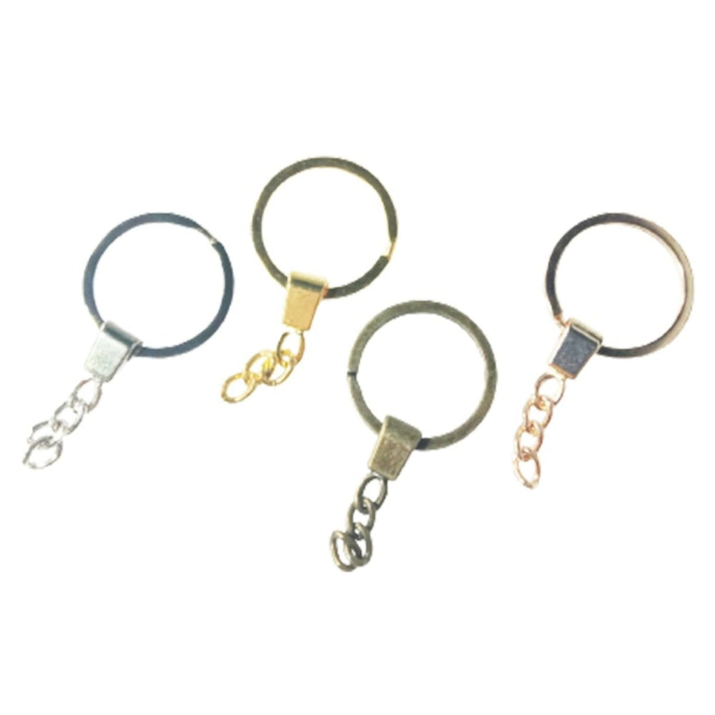 10 × 30mm KC Gold Bronze Rhodium Keyring with Split Ring