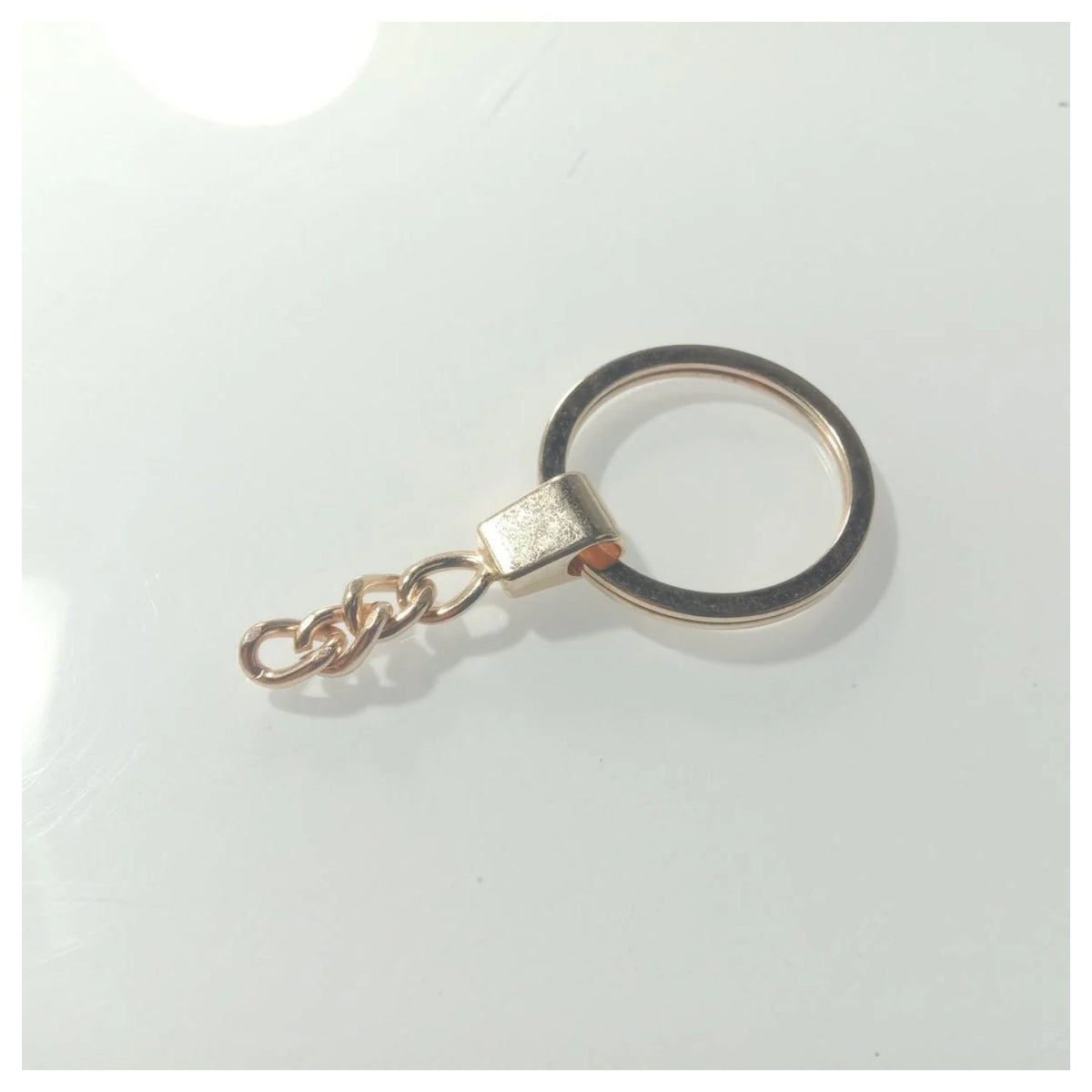 10 × 30mm KC Gold Bronze Rhodium Keyring with Split Ring