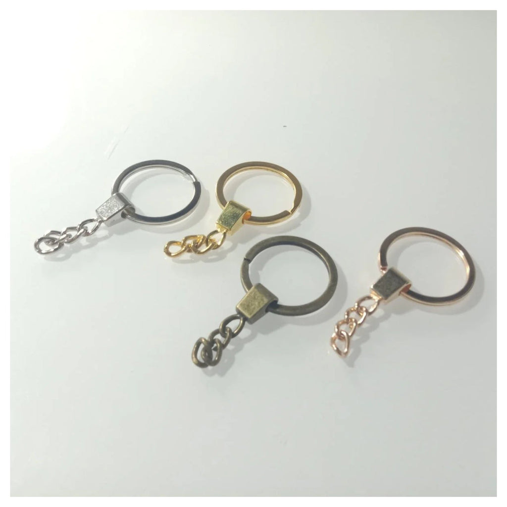 10 × 30mm KC Gold Bronze Rhodium Keyring with Split Ring