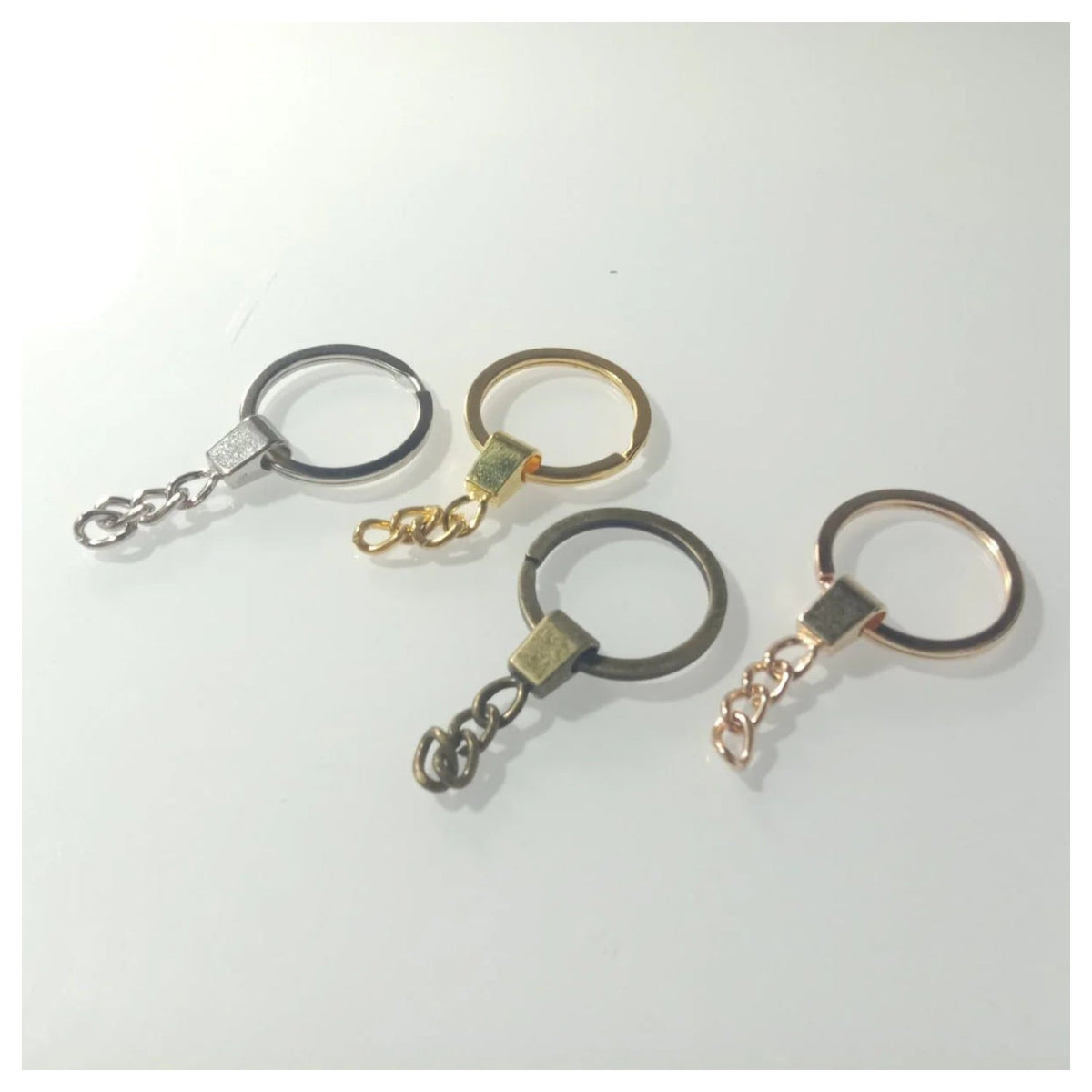 10 × 30mm KC Gold Bronze Rhodium Keyring with Split Ring