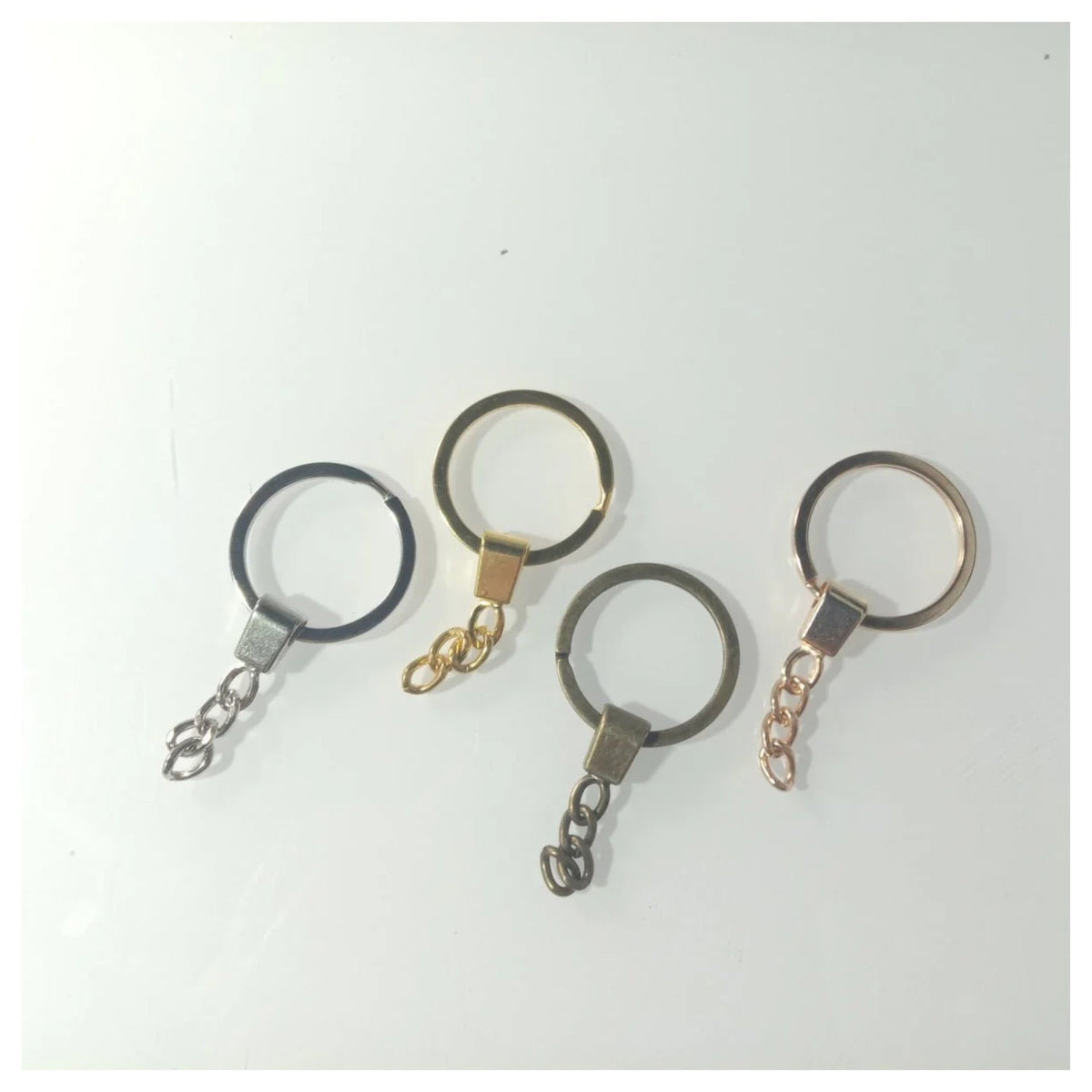 10 × 30mm KC Gold Bronze Rhodium Keyring with Split Ring