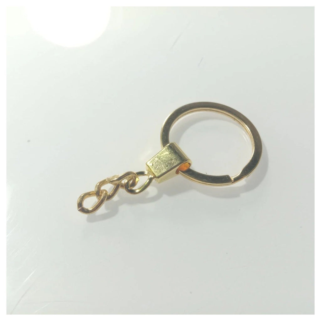 10 × 30mm KC Gold Bronze Rhodium Keyring with Split Ring