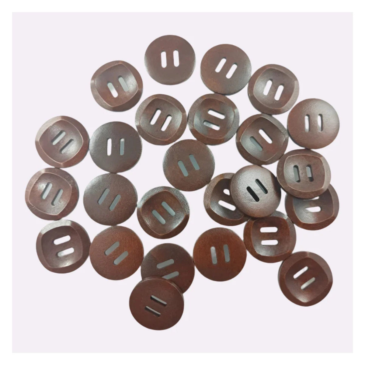 10pcs 30mm Slotted Curved Dark Coffee Brown Wooden Buttons