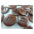 10pcs 30mm Slotted Curved Dark Coffee Brown Wooden Buttons