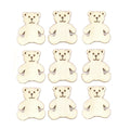 10pcs 42×49mm Bear Pattern Wooden Ornaments
