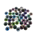 60pcs Mixed Dragon Eyes Round Glass Cabochon Flatback – 14mm, 16mm, 18mm