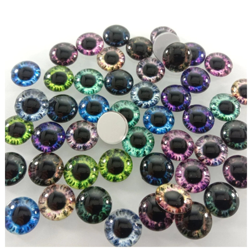 Mixed Dragon Eyes Round Glass Cabochon Flatback Photo Cabochons – 10pcs-50pcs 6mm-25mm Charm - 20mm 20pcs