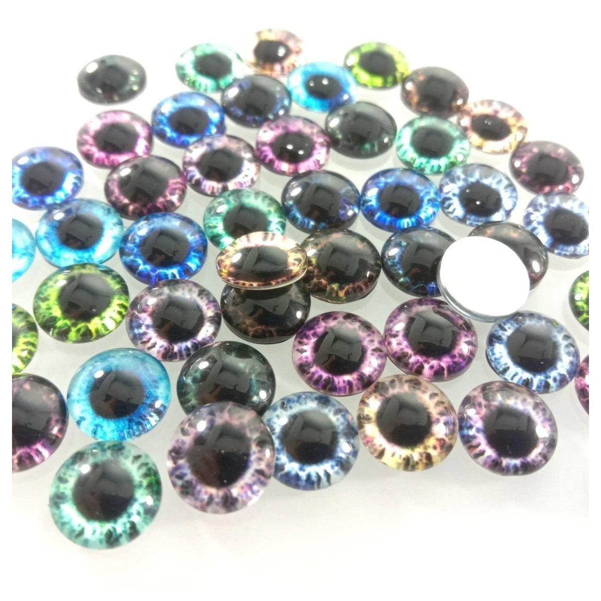 Mixed Dragon Eyes Round Glass Cabochon Flatback Photo Cabochons – 10pcs-50pcs 6mm-25mm Charm - 20mm 20pcs