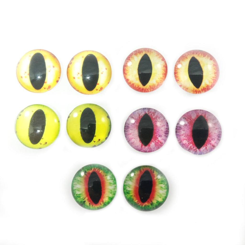 10pcs 6mm & 8mm Glass Cabochon Eyes – 10x 6-12mm Glass Eyes - Mixed Set 2