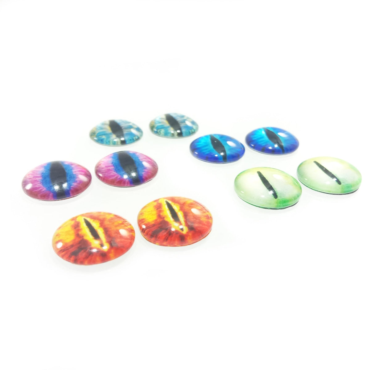 10mm/12mm Glass Eyes Cabochon – 10pcs Mixed Set – 10x 6-12mm Glass Eyes - Mixed Set 3