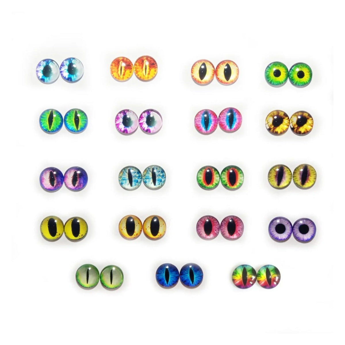 10pcs Glass Cabochon Eyes 6mm-12mm Mixed Colours – 6mm - 24. Mixed Set 1