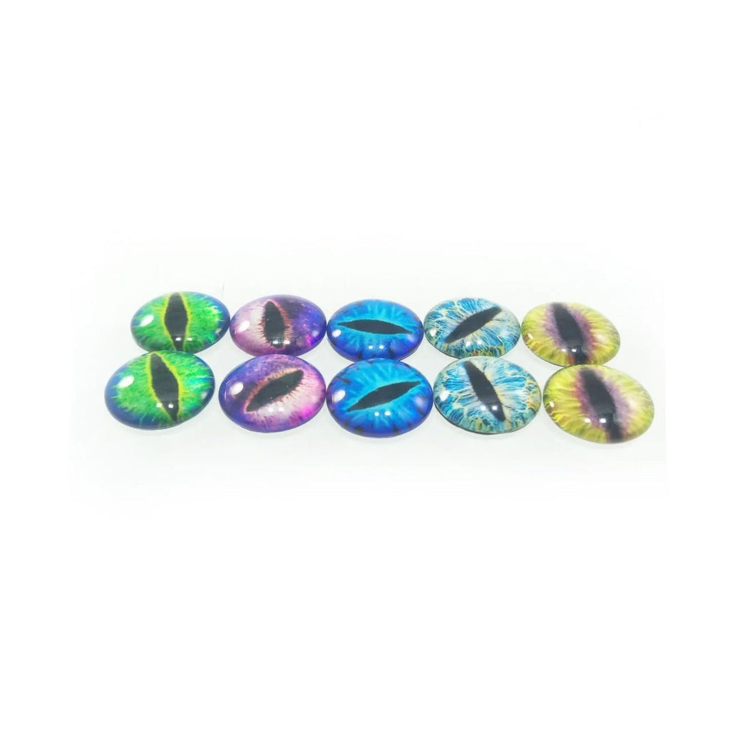 10pcs Glass Cabochon Eyes 6mm-12mm Mixed Colours – 6mm - 24. Mixed Set 1