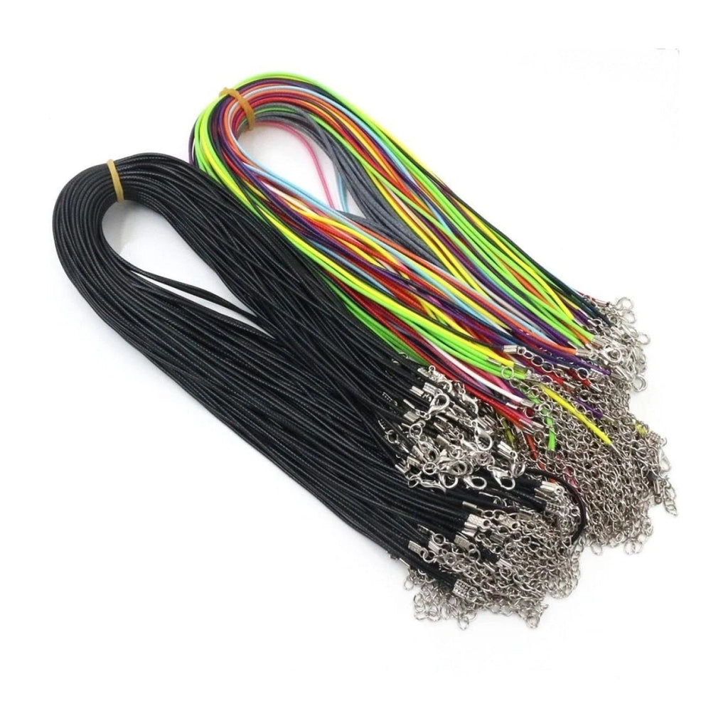 Adjustable Braided Rope Necklaces with Pendant Charms 10pcs
