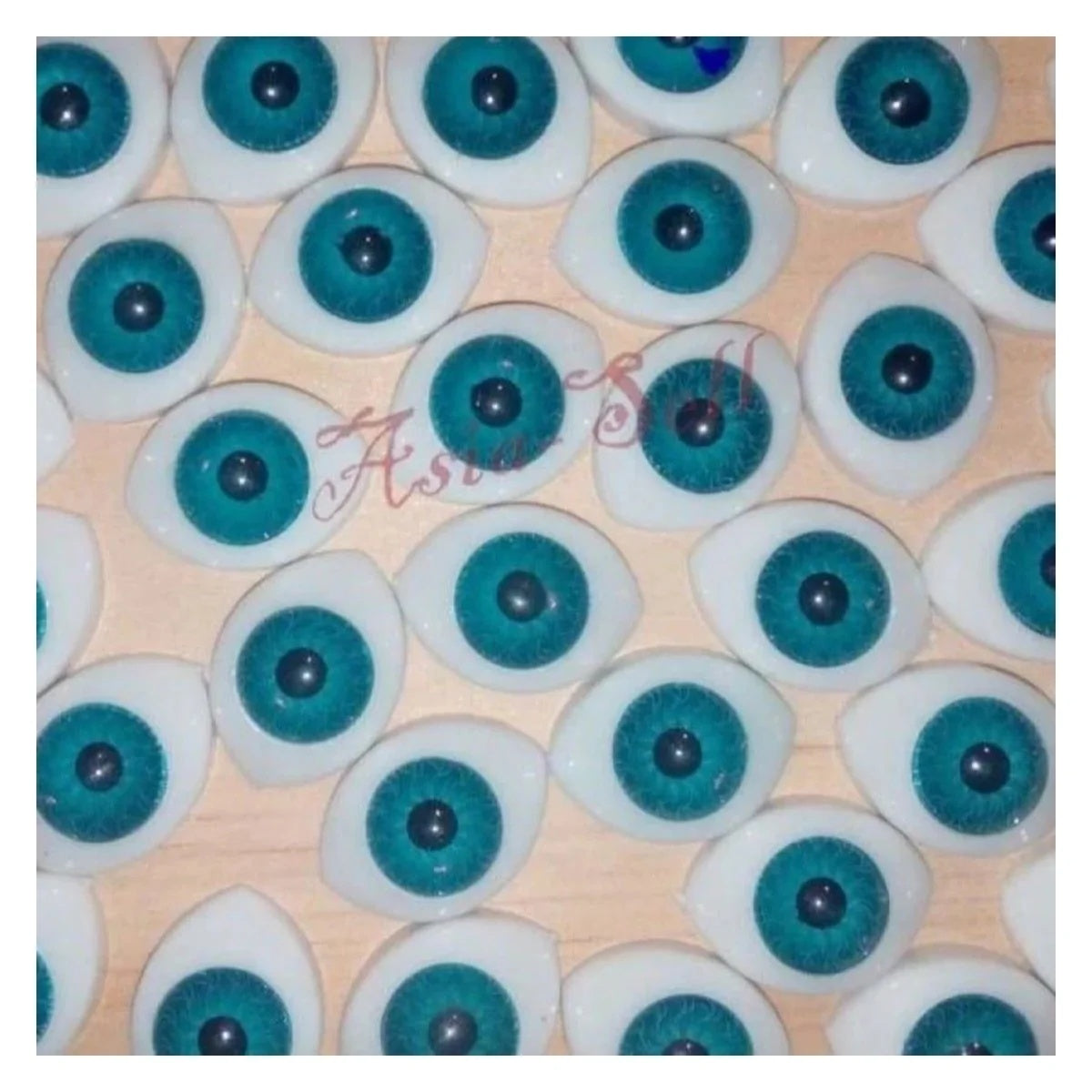 Blue Oval Plastic Doll Eyes 19mm x 14mm with 10mm Iris (Pack of 10)