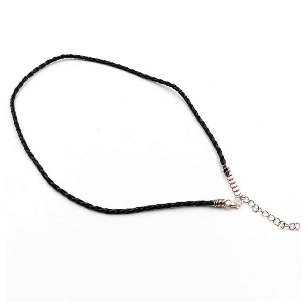 Braided Rope Necklaces with Pendant Charms – 10pcs 3mm Black