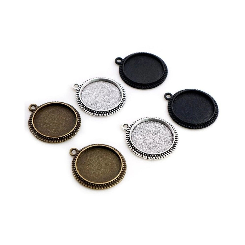 10pcs Cabochon Base 16mm Antique Bronze Silver Metal Cameo Setting