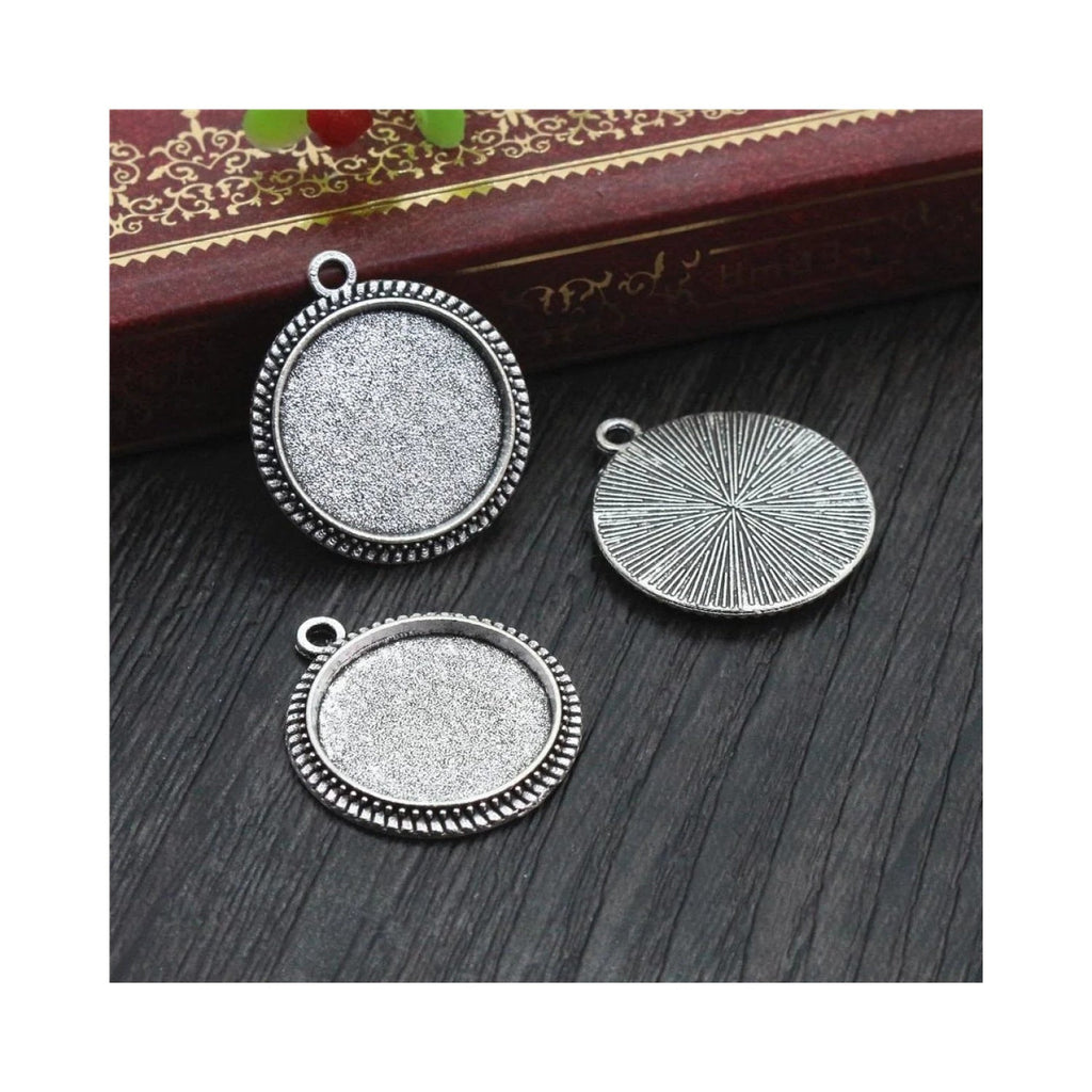 10pcs Cabochon Base 16mm Antique Bronze Silver Metal Cameo Setting