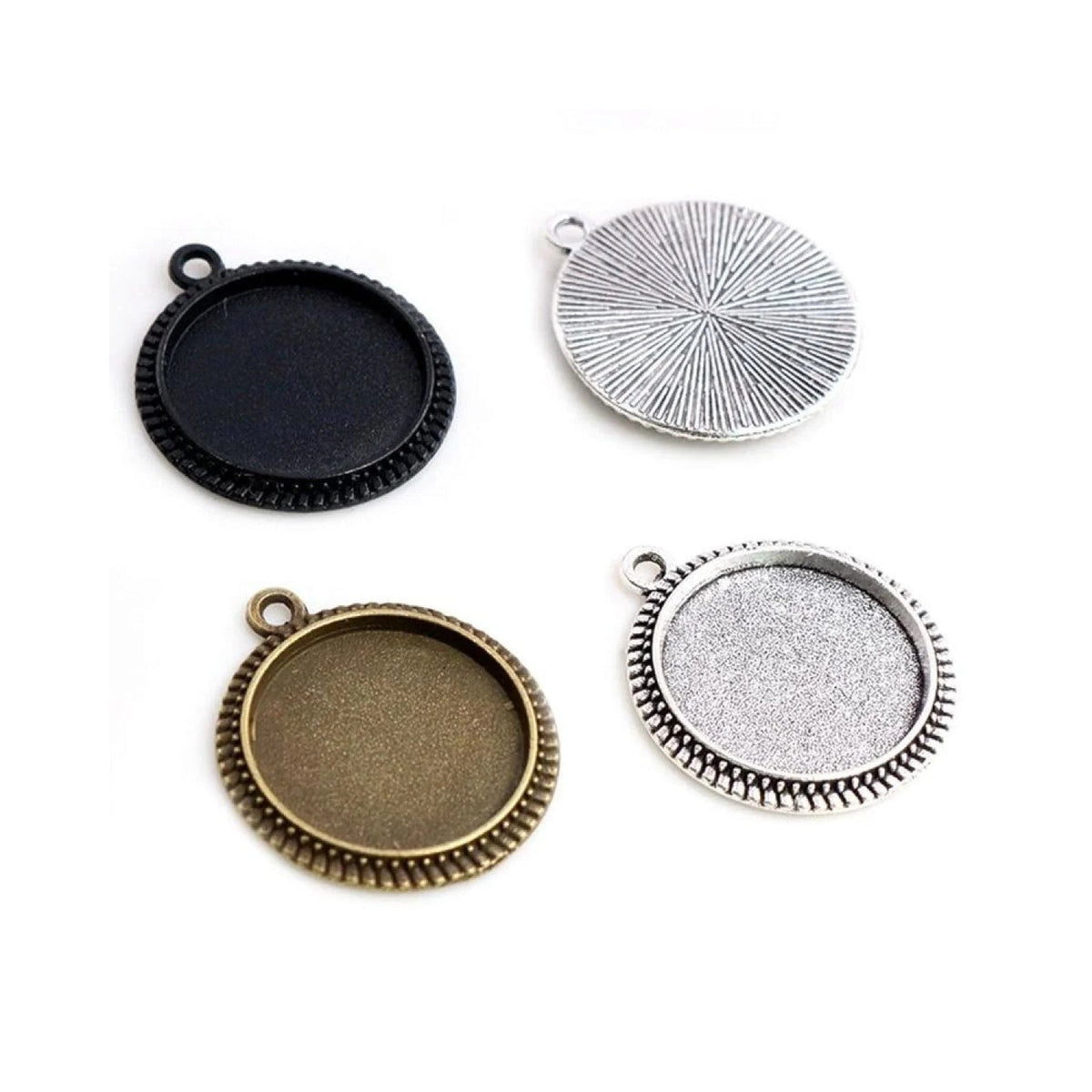 10pcs Cabochon Base 16mm Antique Bronze Silver Metal Cameo Setting