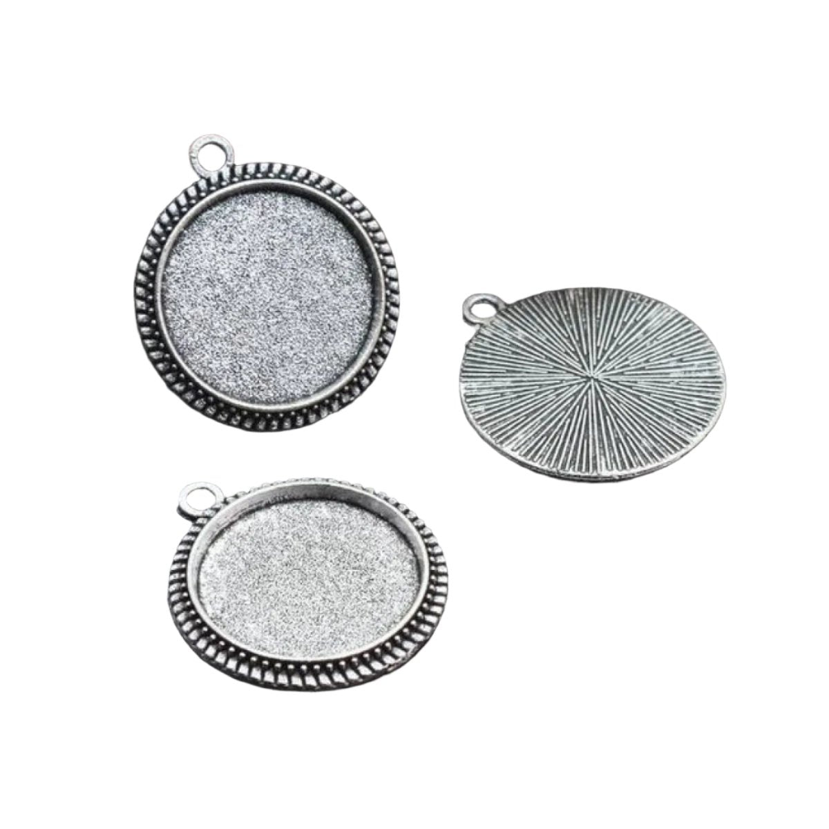 10pcs Cabochon Base 16mm Antique Bronze Silver Metal Cameo Setting – Antique Silver