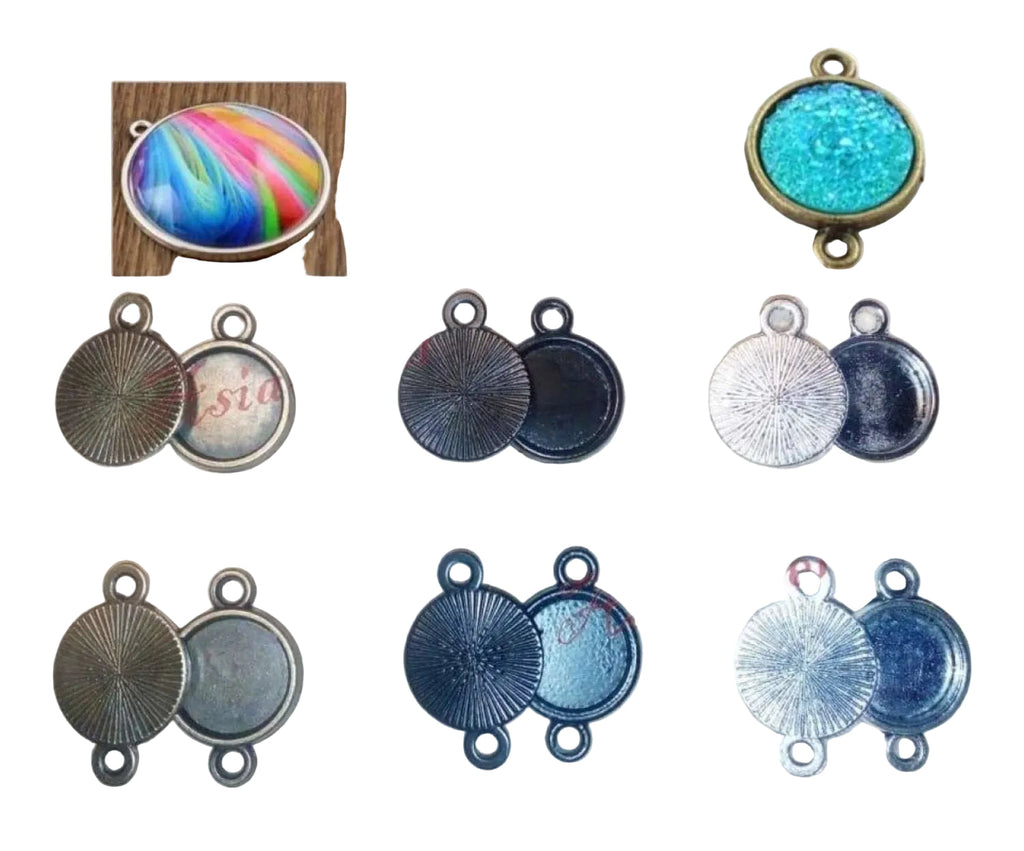 10pcs Cabochon Bases 10mm ID Antique Bronze Silver Black