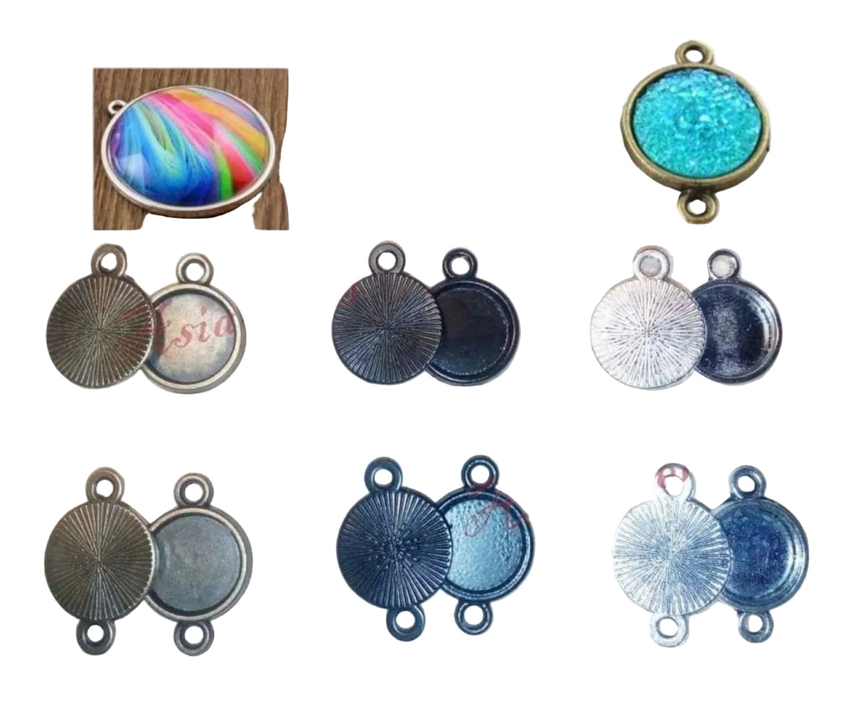10pcs Cabochon Bases 10mm ID Antique Bronze Silver Black