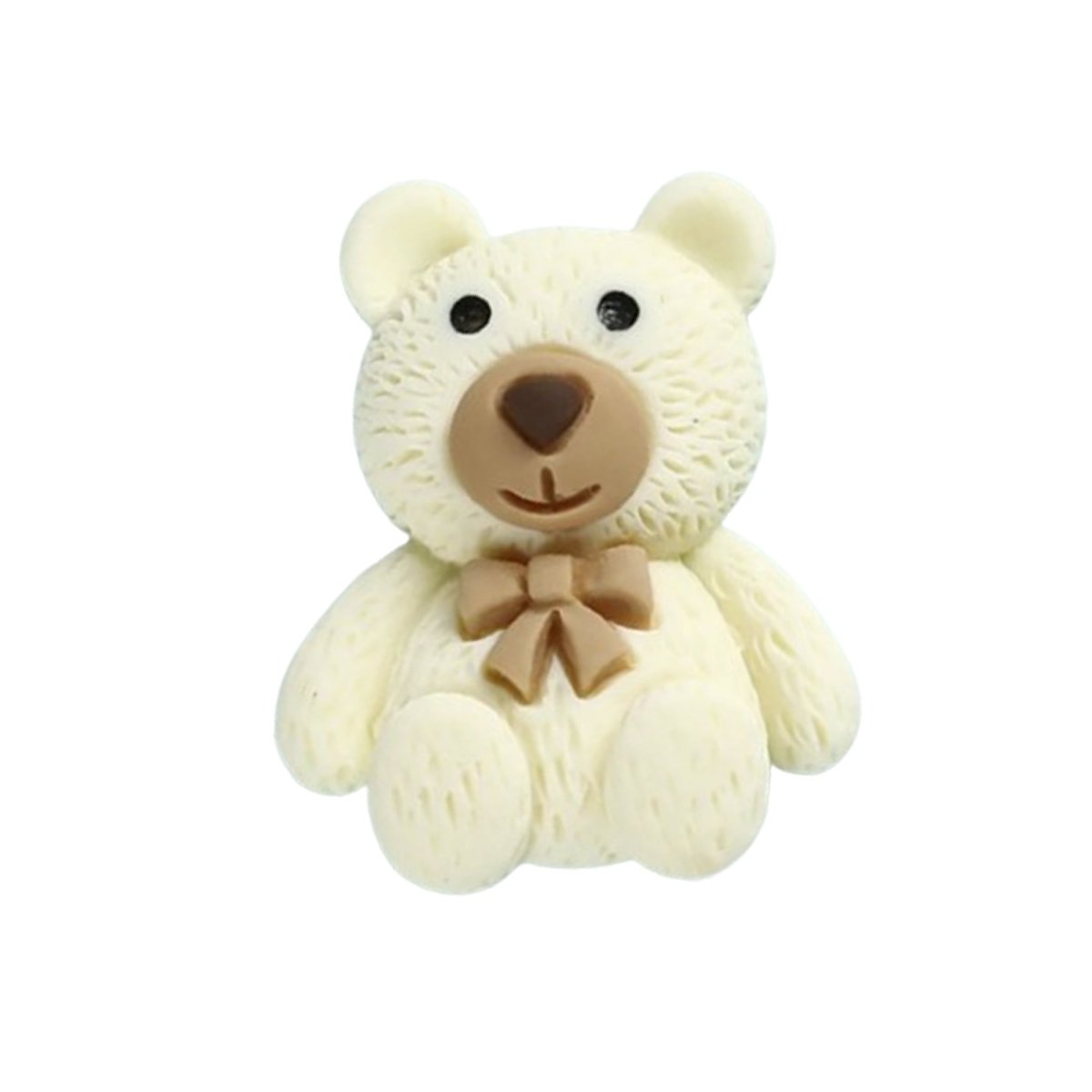 Teddy Bear Flat Back Biscuit Cabochon 2.4x3cm Resin – Beige