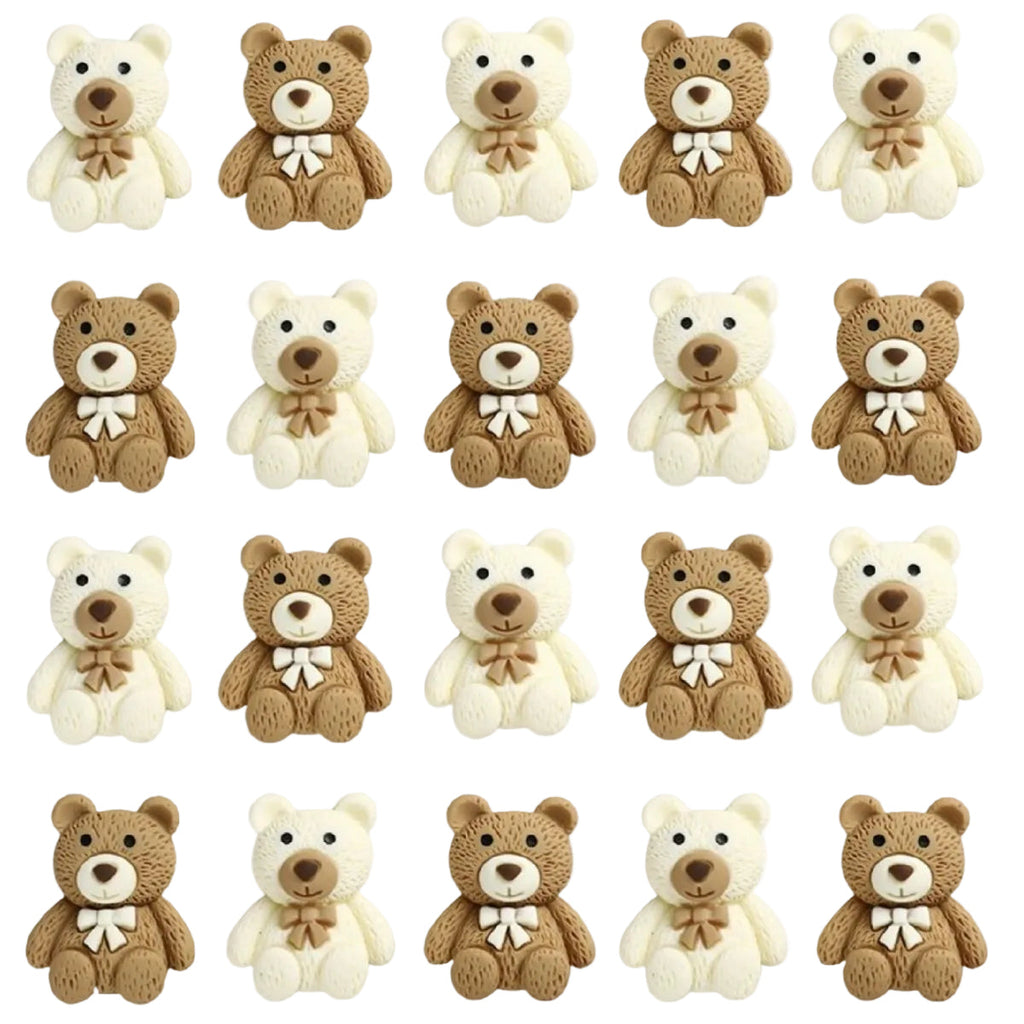 Teddy Bear Flat Back Biscuit Cabochon 2.4x3cm Resin