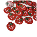 Embroidered Iron-On Strawberry Patches – 10pcs