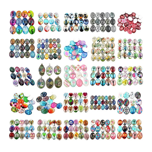 10 Glass Cabochons Oval 18x25mm Jewellery Accessories
