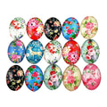 Glass Cabochons Oval 18x25mm Flower Design 3 – Pack of 10