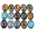 10pcs Glass Cabochons Oval 18x25mm